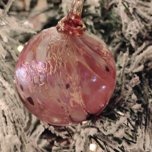 Elegant Pink Glass Ornament
